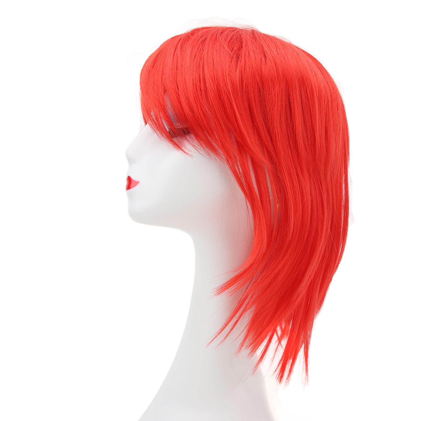 Jonlaki Red Wig, Wolf Cut, Short Hair Pieces, Fluffy Texture, High Simulation, Durable Material, for Festival Cosplay Show Performance Women Men