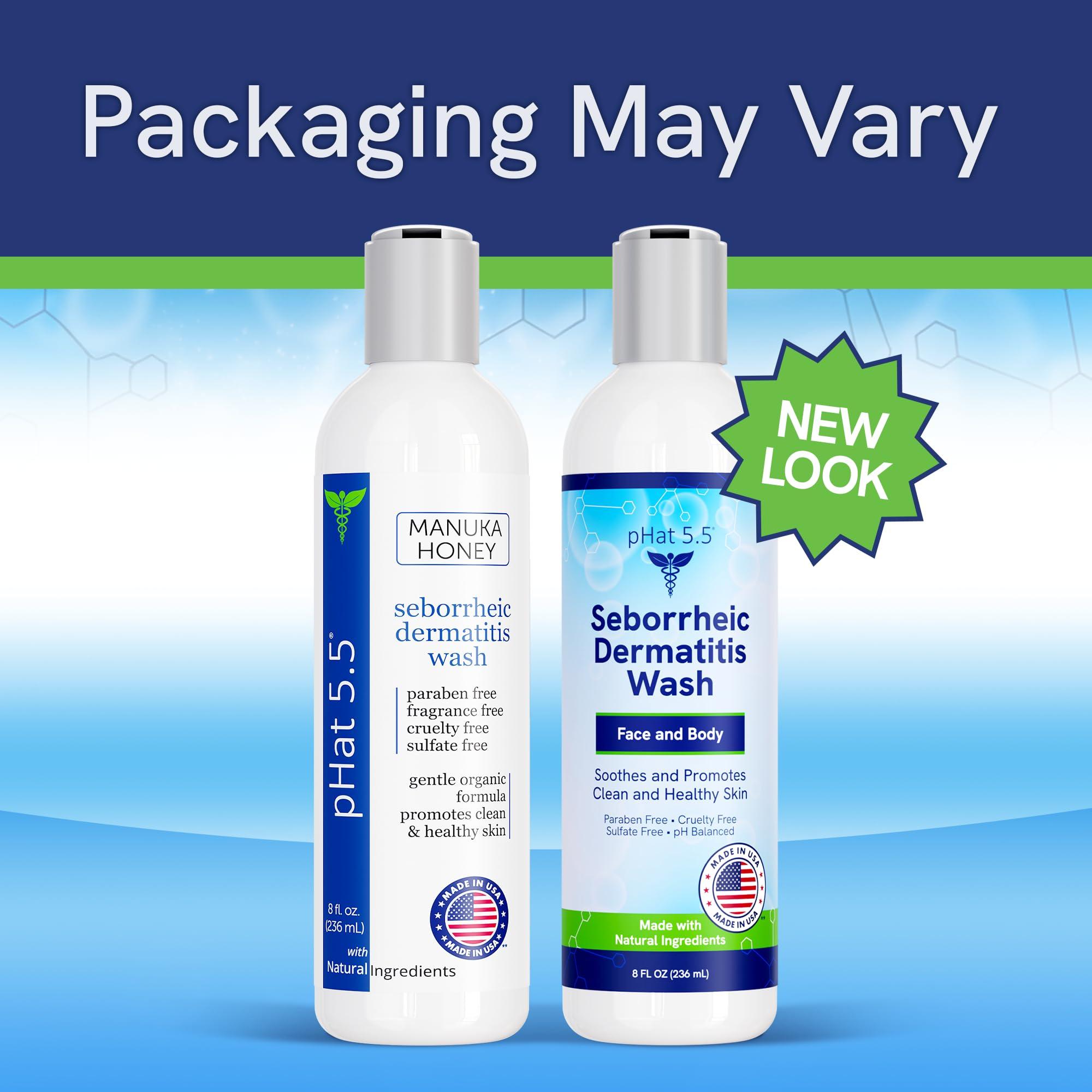 pHat 5.5 Seborrheic & Atopic Dermatitis Gentle Face Wash with Manuka Honey - Natural & Organic Face Cleanser & Body Wash For Sensitive Skin - Hypoallergenic, Paraben Free & Sulfate Free Acne Face Wash (8 oz)