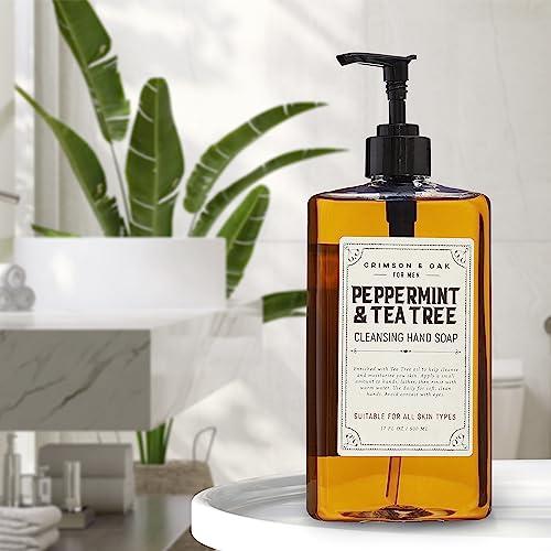 Body Prescriptions Body Prescriptions Crimson & Oak Men\'s Deep Cleansing Hand Soap with Pump Dispenser, 17 Fl Oz (Pack of 1), Peppermint and Tea Tree