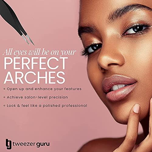 TWEEZER GURU Tweezer Guru Pointed Tweezers - Sharp Precision Needle Nose Tip, Best Tweezers for Eyebrows and Ingrown Hair, Surgical Pointed for Blackheads & Splinters (Yellow)