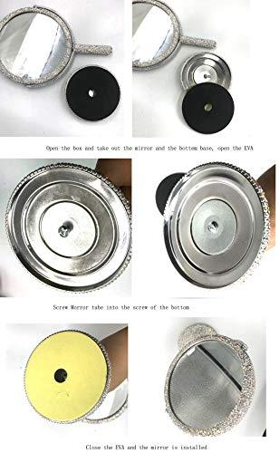 Bestbling Bestbling Bling Rhinestone Portable Magnified Double Sided Swivel Makeup Vanity Mirror, 360°Rotate Makeup Mirror Round Shaped Two-Sided Makeup Mirror (Silver)