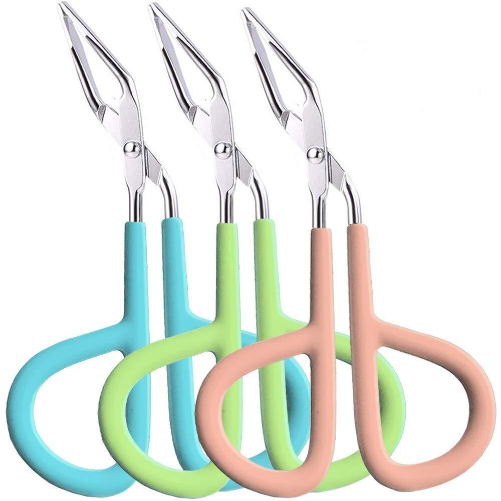 PiggyArt Eyebrow Tweezers, 3 Pack Stainless Steel Scissors Handle Tweezers Clip Eyebrow Remover Brow Shape Grooming Tools (3 Pcs Mixing)