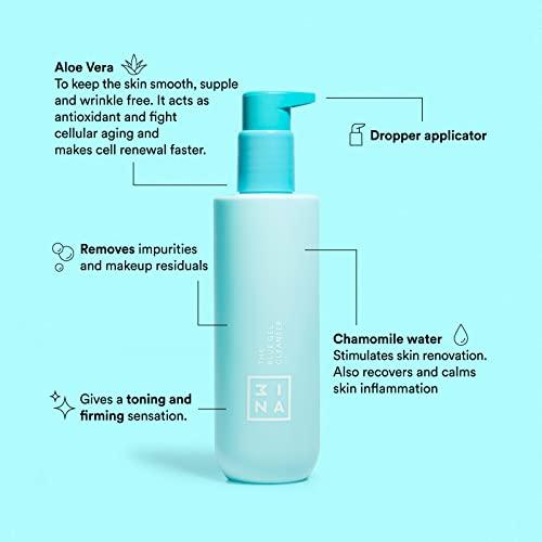 3ina 3ina MAKEUP - Vegan - Cruelty Free - The Blue Gel Cleanser - Blue - Makeup remover - Refreshing micellar formula - Aloe & Hamamelis - Smooths, calms, refresh and purifies skin