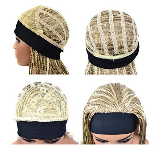 KXW KXW Braided Headband Wigs for Black Women, Long Braided Wigs with Handband Attached, Box Braid Wig Crochet Hair, Hip Hop Punk Style (4 Colors, 18in/45cm)