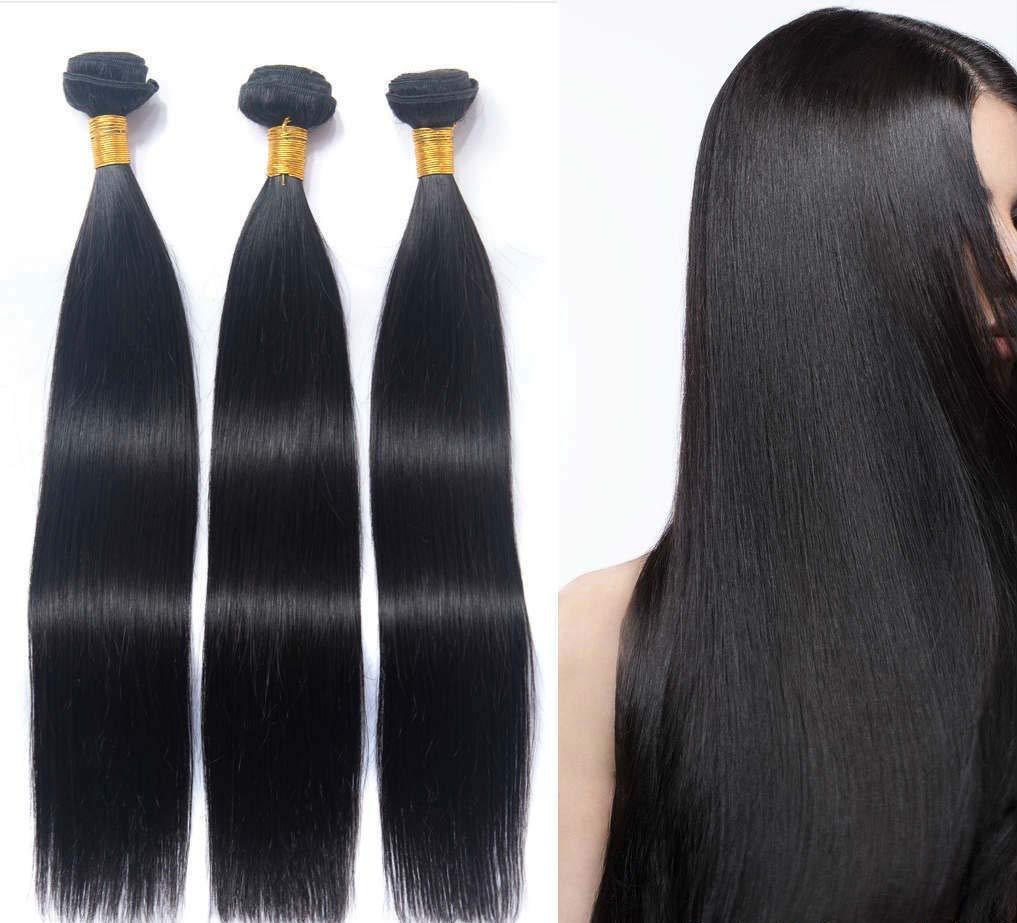 WM Beauty 16 18 20 inch 8A 100% Virgin Brazilian Human Hair Extensions Weft Straight Hair Bundle Weave