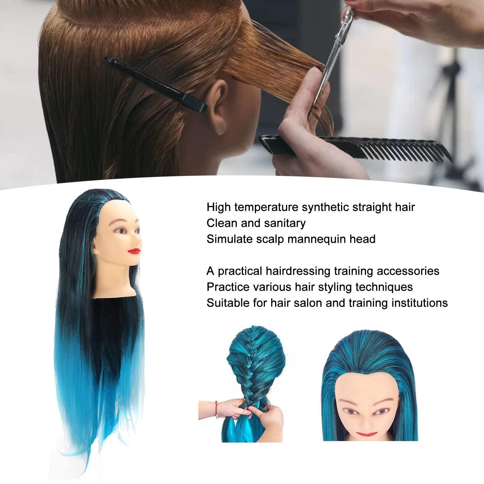 TITA-DONG Hair Mannequin Head, Hair Styling Training Head, Hair Styling Practice Head, Manikin Cosmetology Doll Head, Colorful Hair Braiding Practice Hairdressing Mannequin Head for Salon