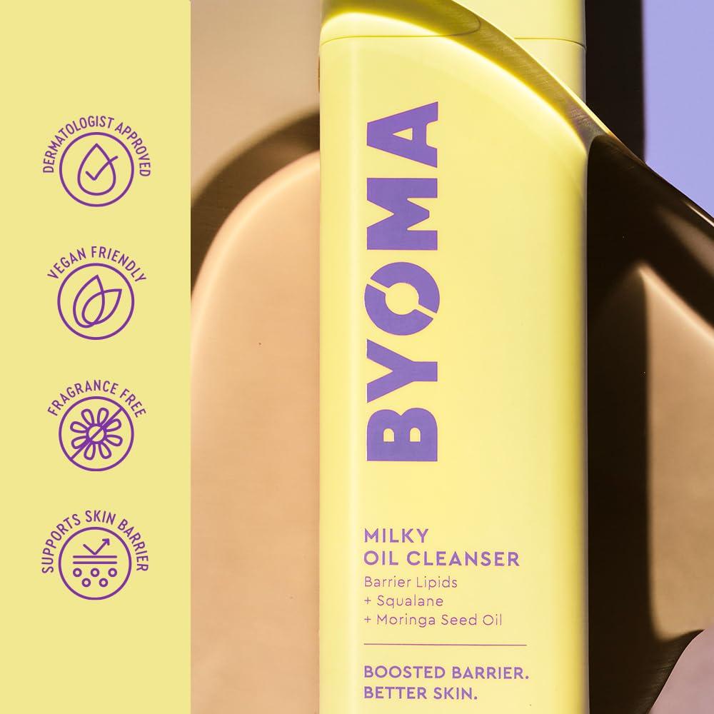 BYOMA BYOMA Milky Oil Cleanser - Hydrating Facial Cleanser for Skin Barrier Repair - Tri-Ceramide Face Wash for Sensitive Skin & All Skin Types - Deeply Hydrated Skin, No Oily Residue - 3.38 fl oz