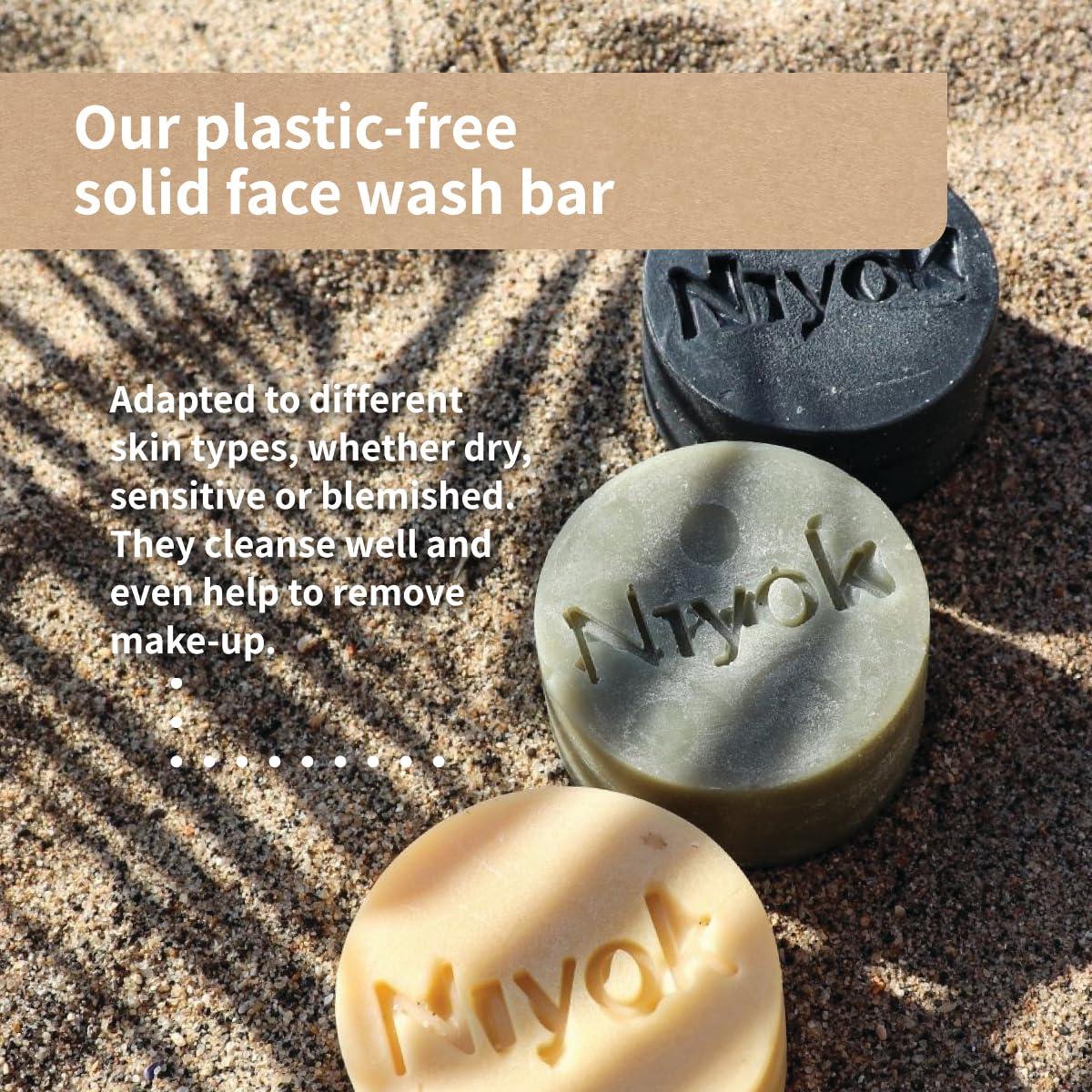 Niyok Niyok Natural Cosmetics Solid Moisturizing Face Wash Bar, For Normal to Sensitive Skin, Patchouli Scent, 80g