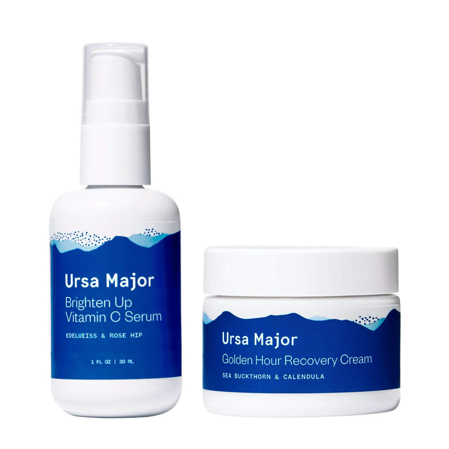 Ursa Major Ursa Major Redness & Inflammation Busting Bundle | Golden Hour Recovery Cream and Brighten Up Vitamin C Serum | Natural, Vegan, Cruelty-Free | 2 count