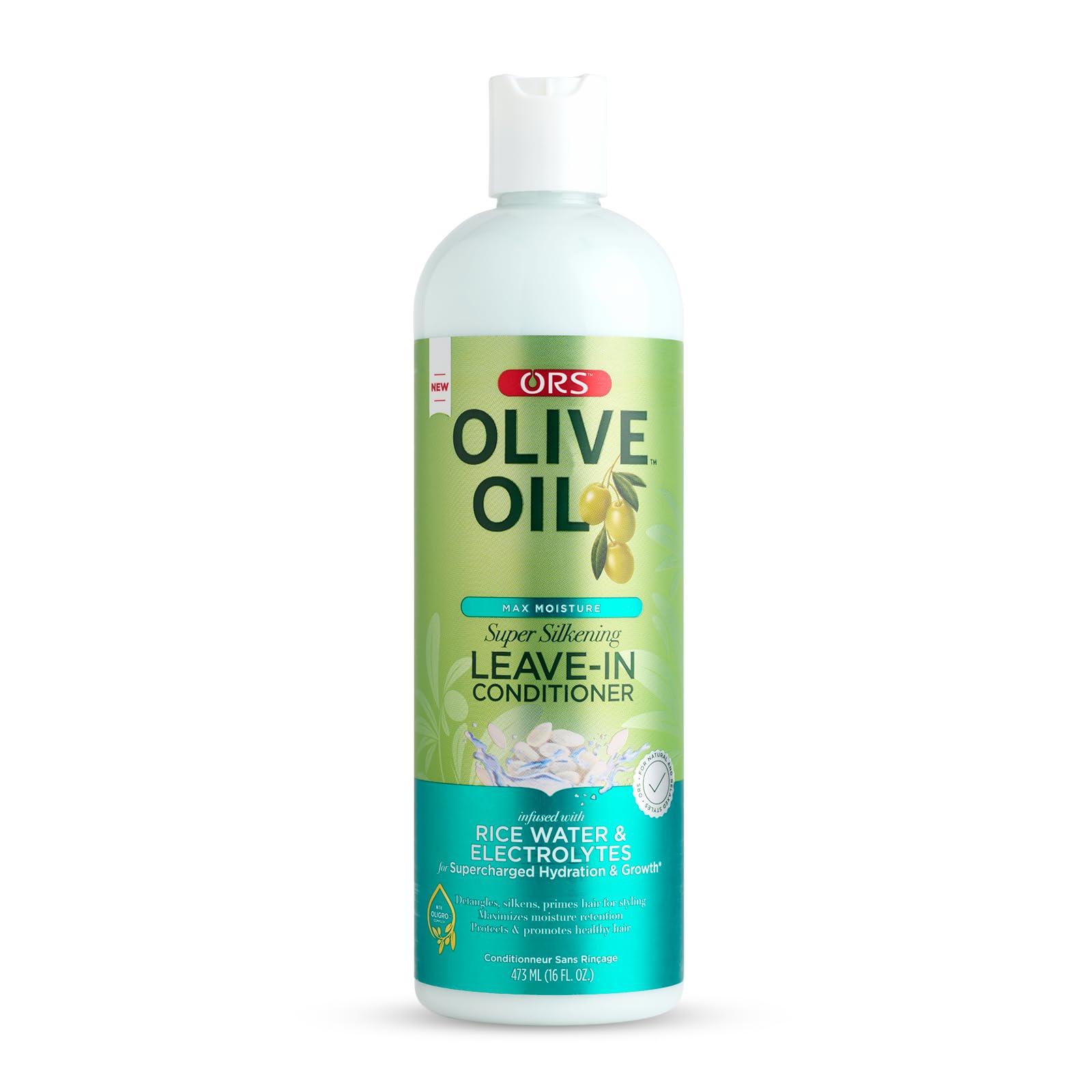 ORS ORS Olive Oil Max Moisture Super Softening Deep Treatment Conditioner Infused with Rice Water & Electrolytes - ORS Olive Oil Max Moisture Leave-In Conditioner with Rice Water and Electrolytes - Bundle