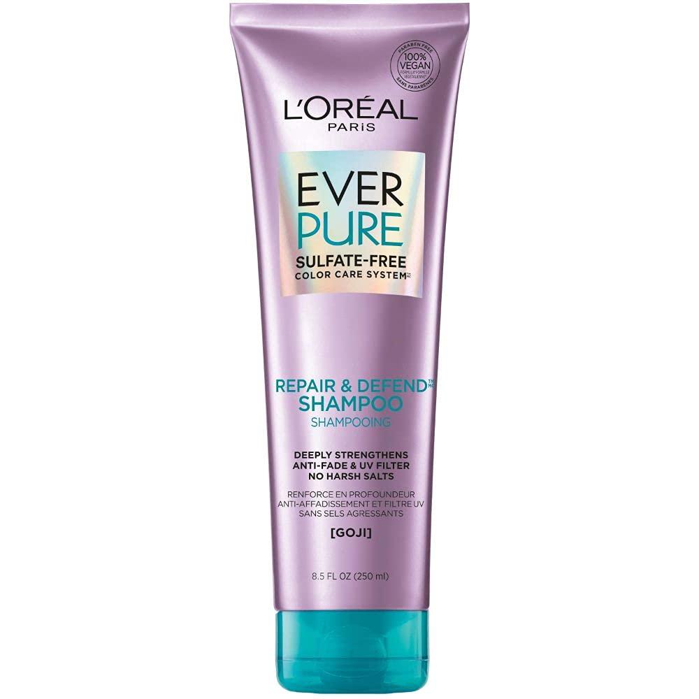 L'Oréal Paris L'Oreal Paris EverPure Repair and Defend Sulfate Free Shampoo for Color-Treated Hair, Strengthens and Repairs Damaged Hair, with Goji, 8.5 Fl; Oz (Packaging May Vary)