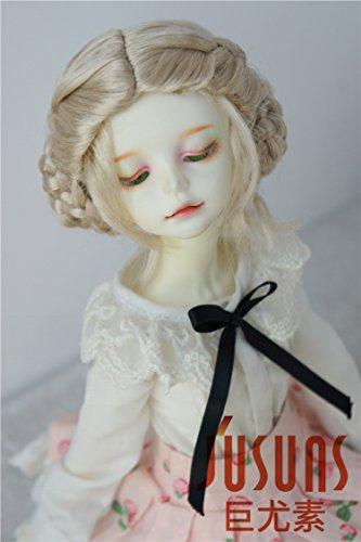 Jusuns JD177 7-8inch 18-20cm Ballet BJD Wigs 1/4 MSD Lovely Braids Bowl Synthetic Mohair Doll Wigs (Blend Blond)