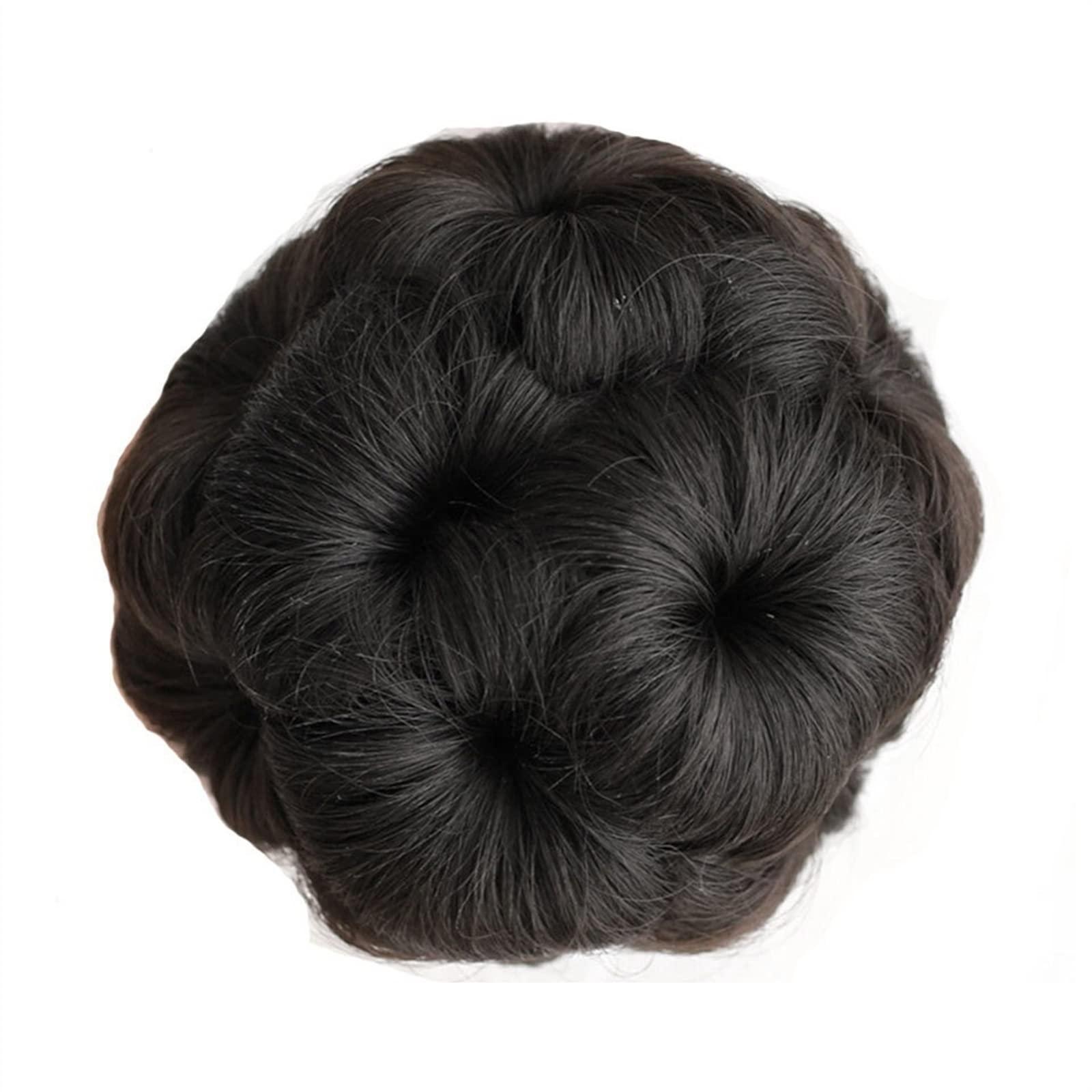 HASMI HASMI messy bun hair piece Synthetic Hair Bun Chignon Ponytail Extension Nine flowers Tress Clip In Ponytail Hair Hairpiece Curly Chignon Women\'s Hairpiece bun hair pieces for women (Color : NF111-2)