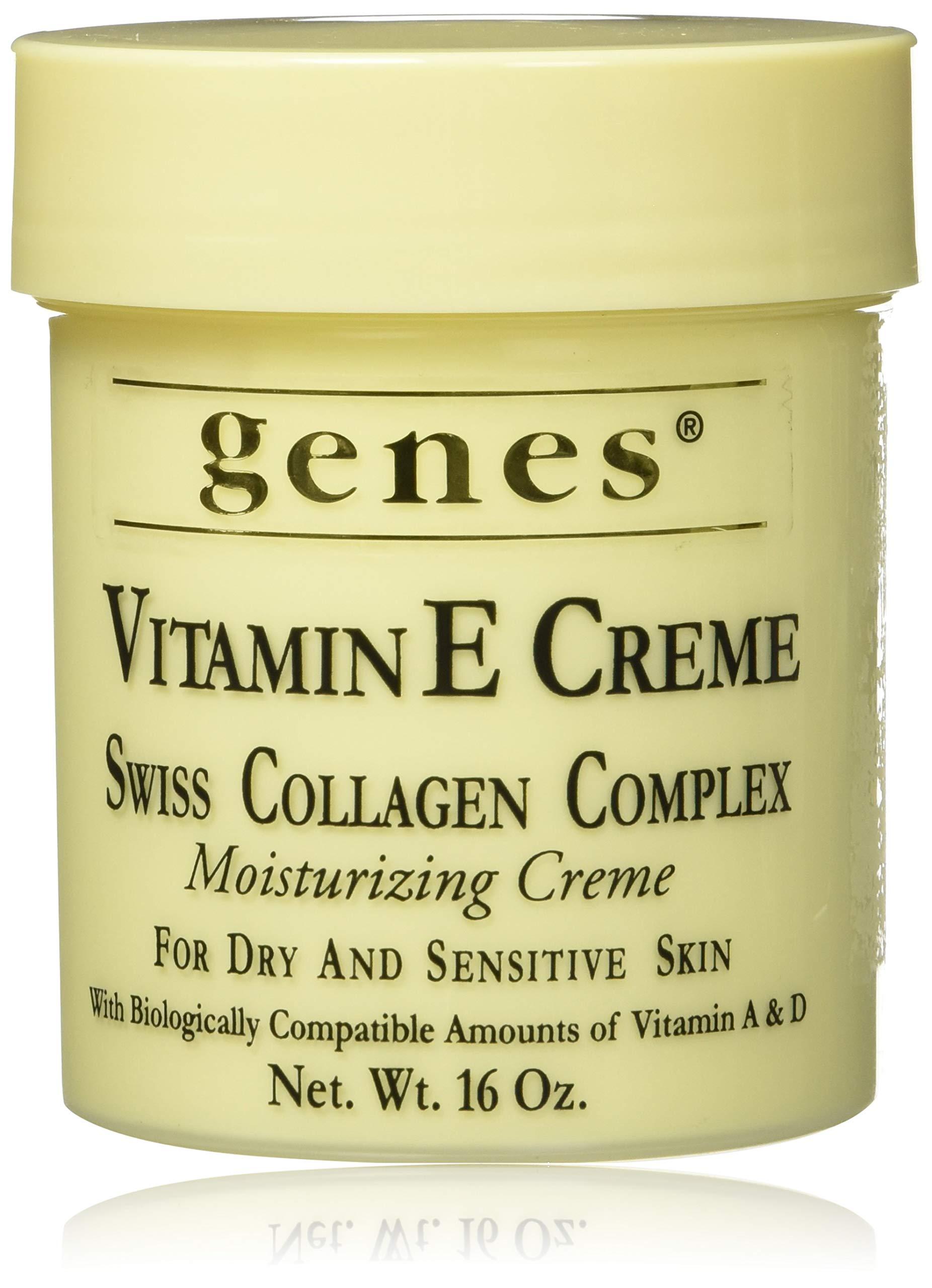 Genes Genes Vitamin E Creme Swiss Collagen Complex Moisturizing Creme for Dry and Sensitive Skin 16 oz