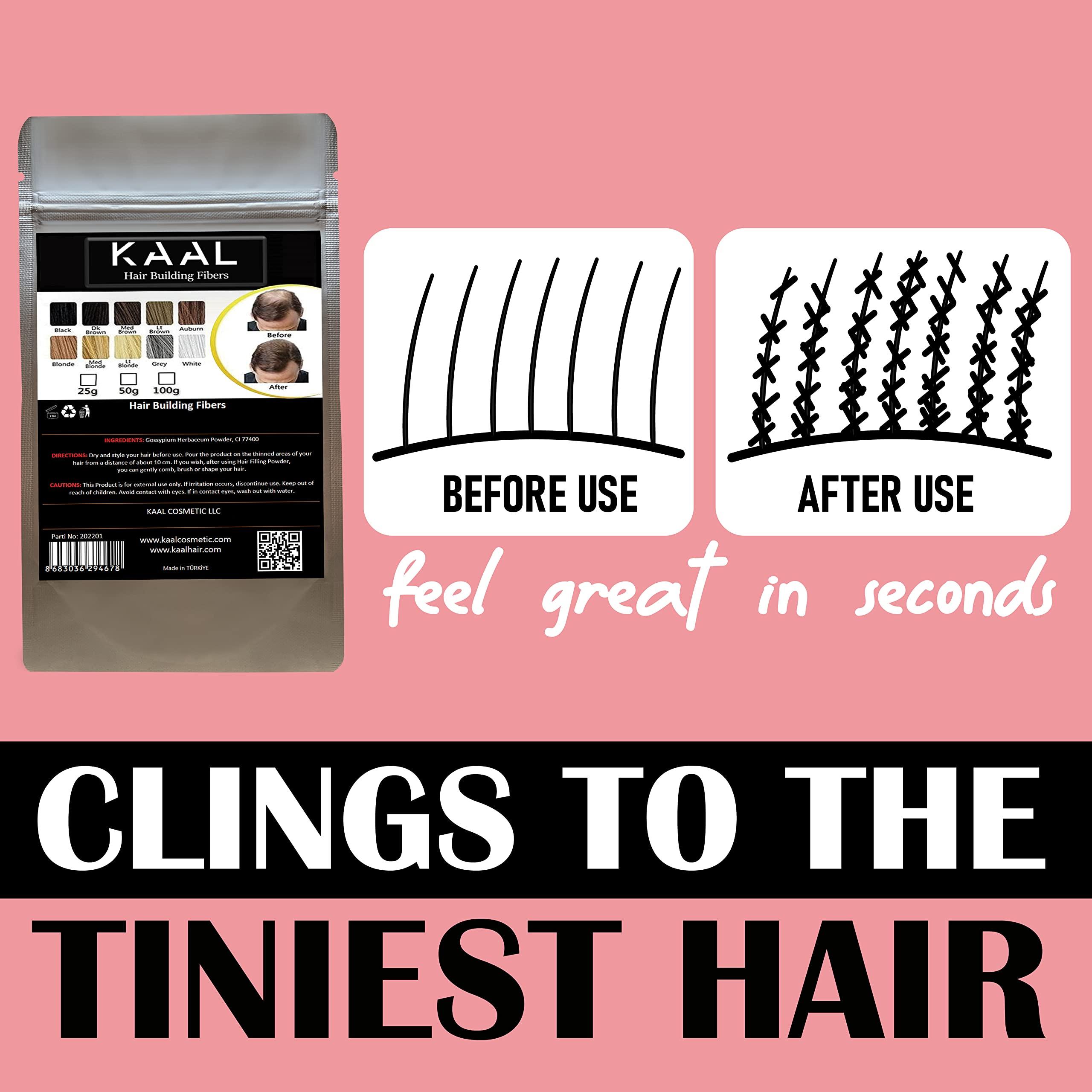 KAAL KAAL Hair Fiber Refill Pack | (0.88 oz, Medium Brown) Hair Powder Concealer for Thinning Areas and Hair Loss, Texturizing Powder for Men and Women