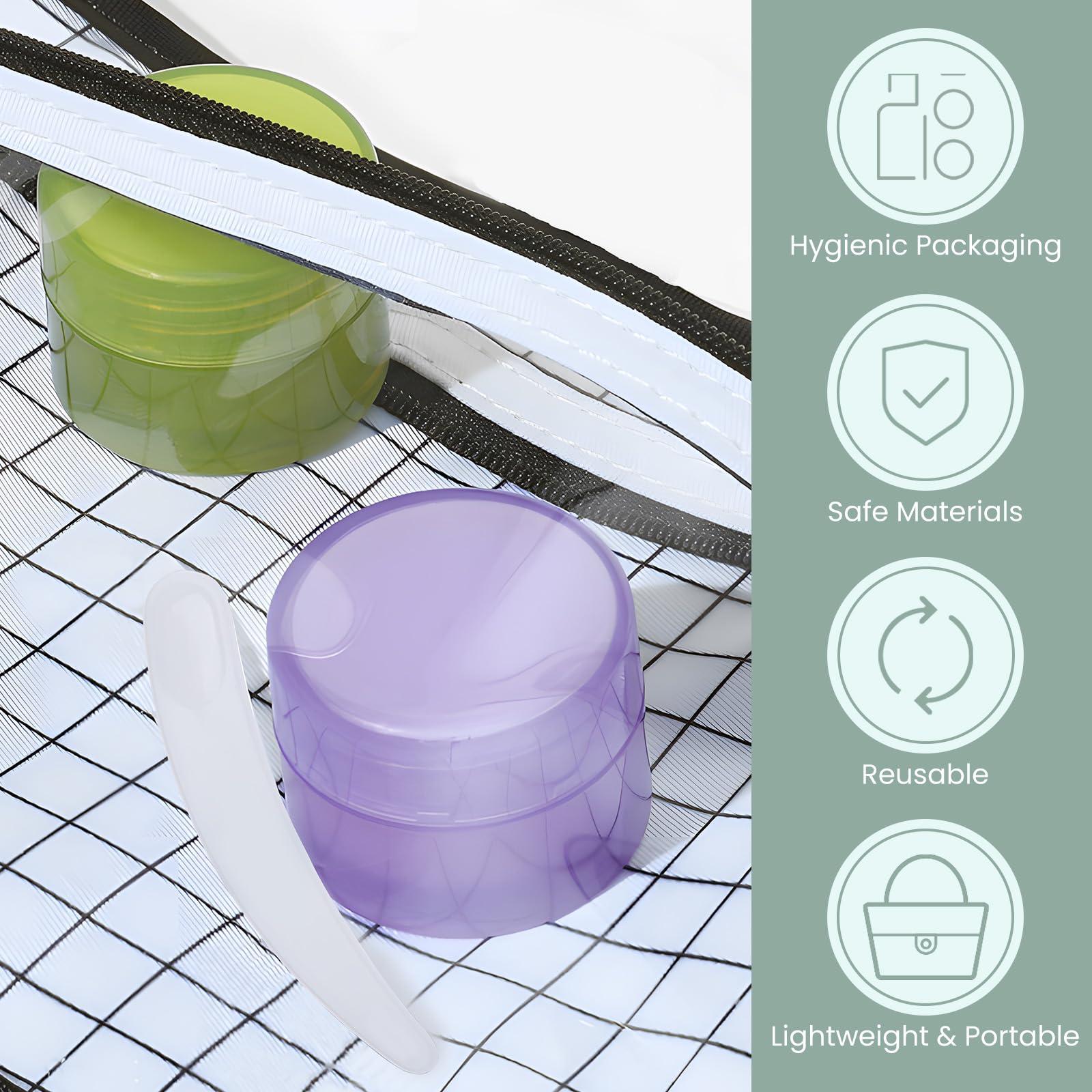 RONRONS RONRONS 10G/10ML Small Travel Containers Jars Mini Sample Containers with Lids Empty Plastic Travel Jars for Lip Balm Salves Creams Lotions Makeup Cosmetics Nail Accessories (8*styleA)