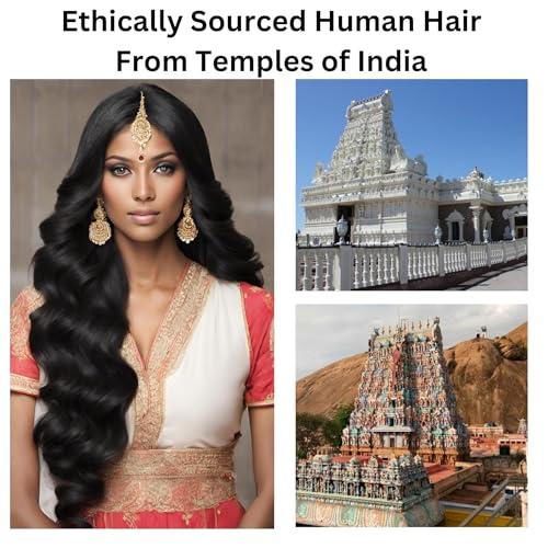 Authentress Authentress Double Drawn Hair, Virgin Hair, Indian Temple Hair, Body Wave Hair Extensions Weft Bundles, 100% Human Hair Extension, Raw Unprocessed Hair, Double Drawn Weft, Indian Virgin Hair (16 inch)