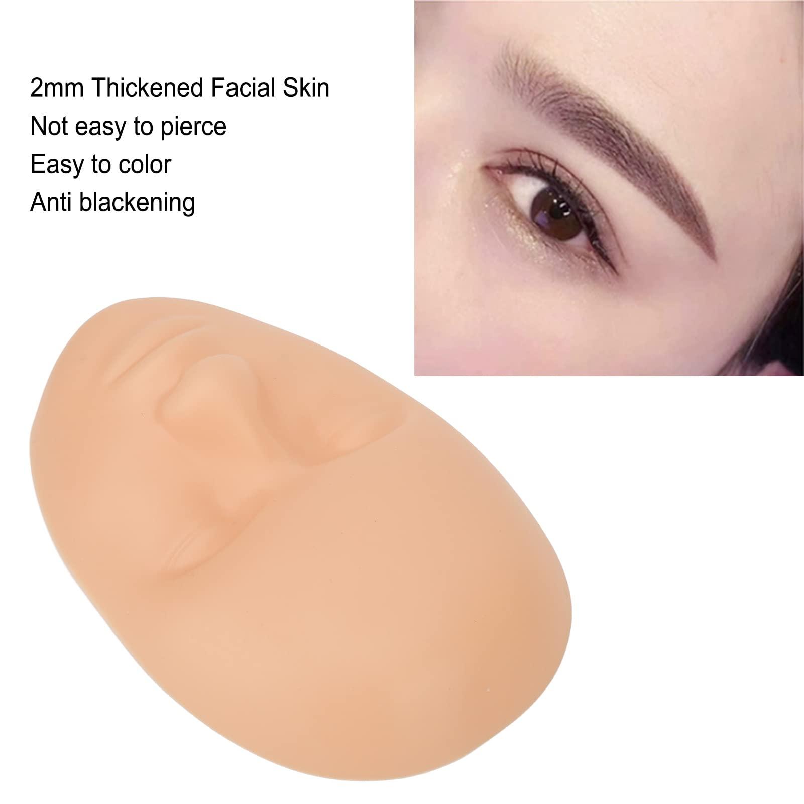 ZJchao ZJchao Makeup Practice Face, 10pcs 3D Soft Silicone Makeup Training Fake Skin Heads Practice Skin Head Makeup Mannequin Face Eyebrow Lip Skin Fake Training Supplies for Beginners Artist