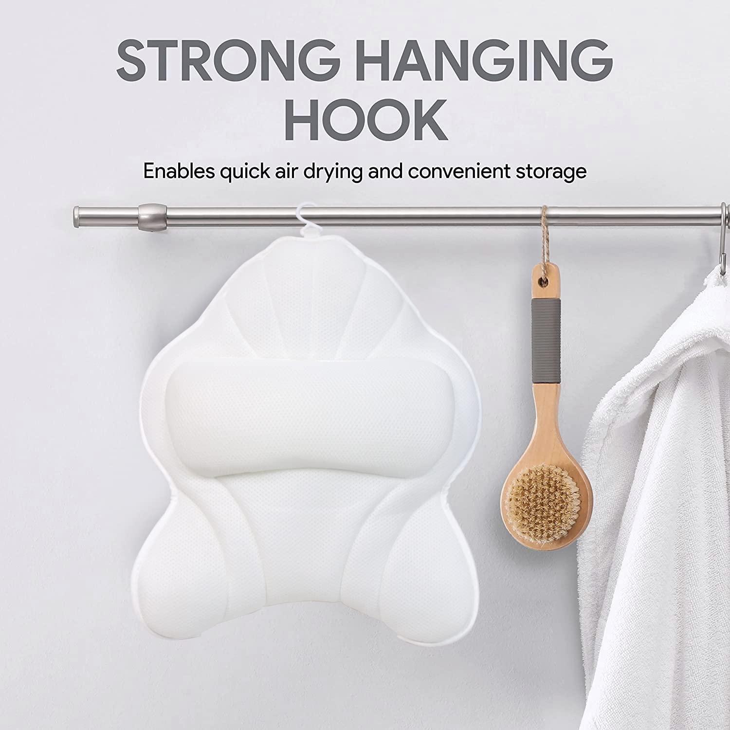 poemland Poemland Extra Thick Large Bath Pillow with Neck,Back,Head Support for Bathtub, Spa, Soaking White(21\'\'x17\'\')