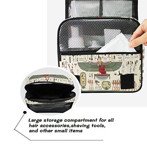 HMZXZ HMZXZ Hanging Travel Ancient Egypt Pattern Toiletry Bag Folding Bathroom Gym Organizer Portable Cosmetic Wash Bag for Women Girls