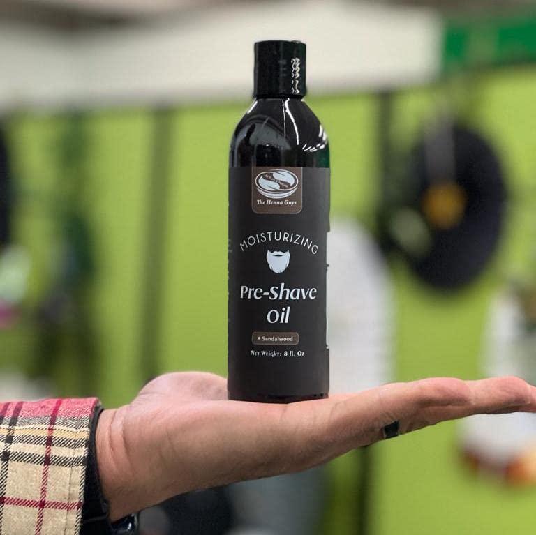 The Henna Guys The Henna Guys 8 fl. Oz Pre-Shave & Beard Conditioning Oil for Men, Sandalwood Scent, with Jojoba, Argan, & Marula Oils, Free from Ammonia, Sulfate, Phthalate