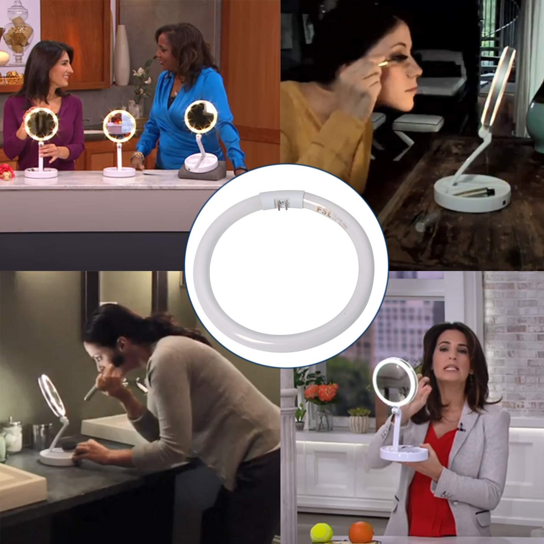 Poweka Poweka T5-22W Circular Bulb,7.25inch Round Mirror Light Bulb Replacement Compatible with Floxite/Zadro/Rialto Makeup Magnifying Vanity Mirror, Makeup Mirror Fluorescent Light Bulb