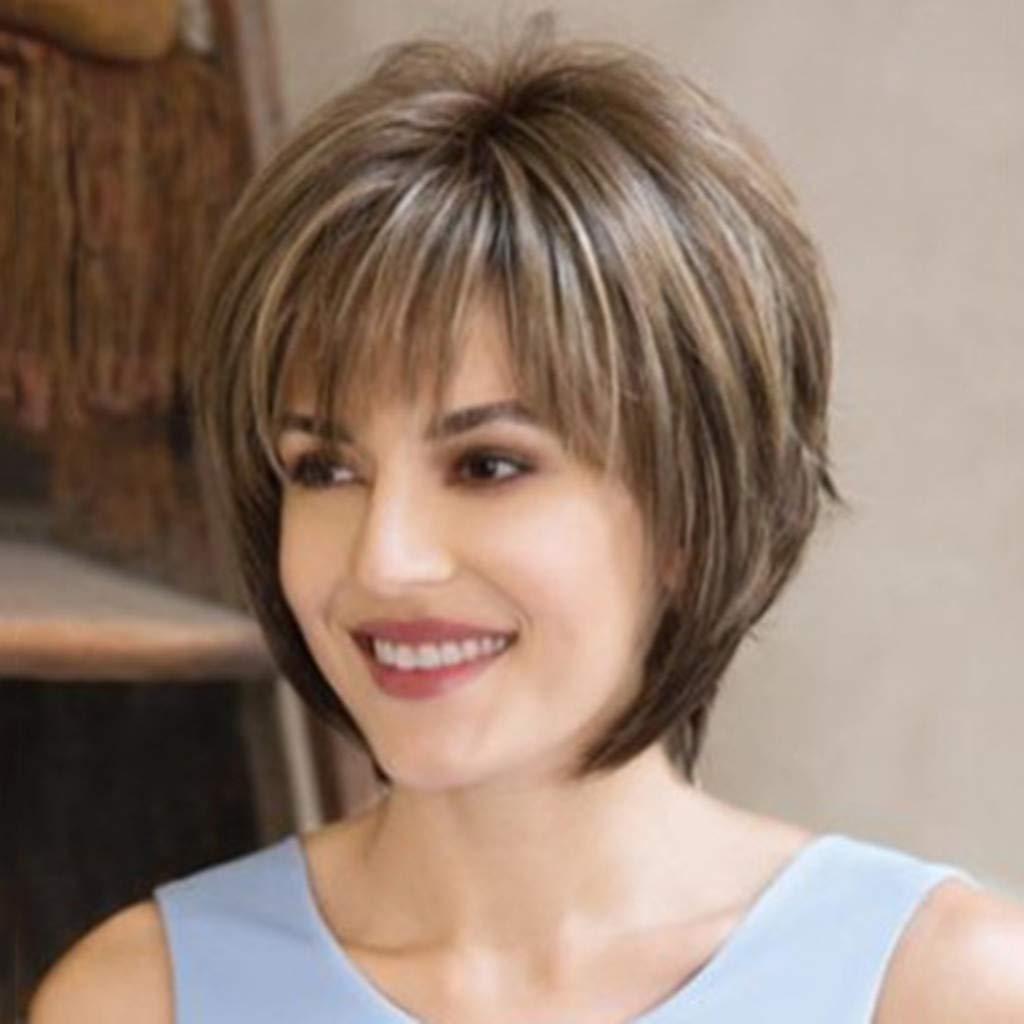 Dempiire Dempiire Short Hair Wig For White Women Medium Length Wigs For Women Human Hair Glueless Wig With Bangs White Wig Natural Hair