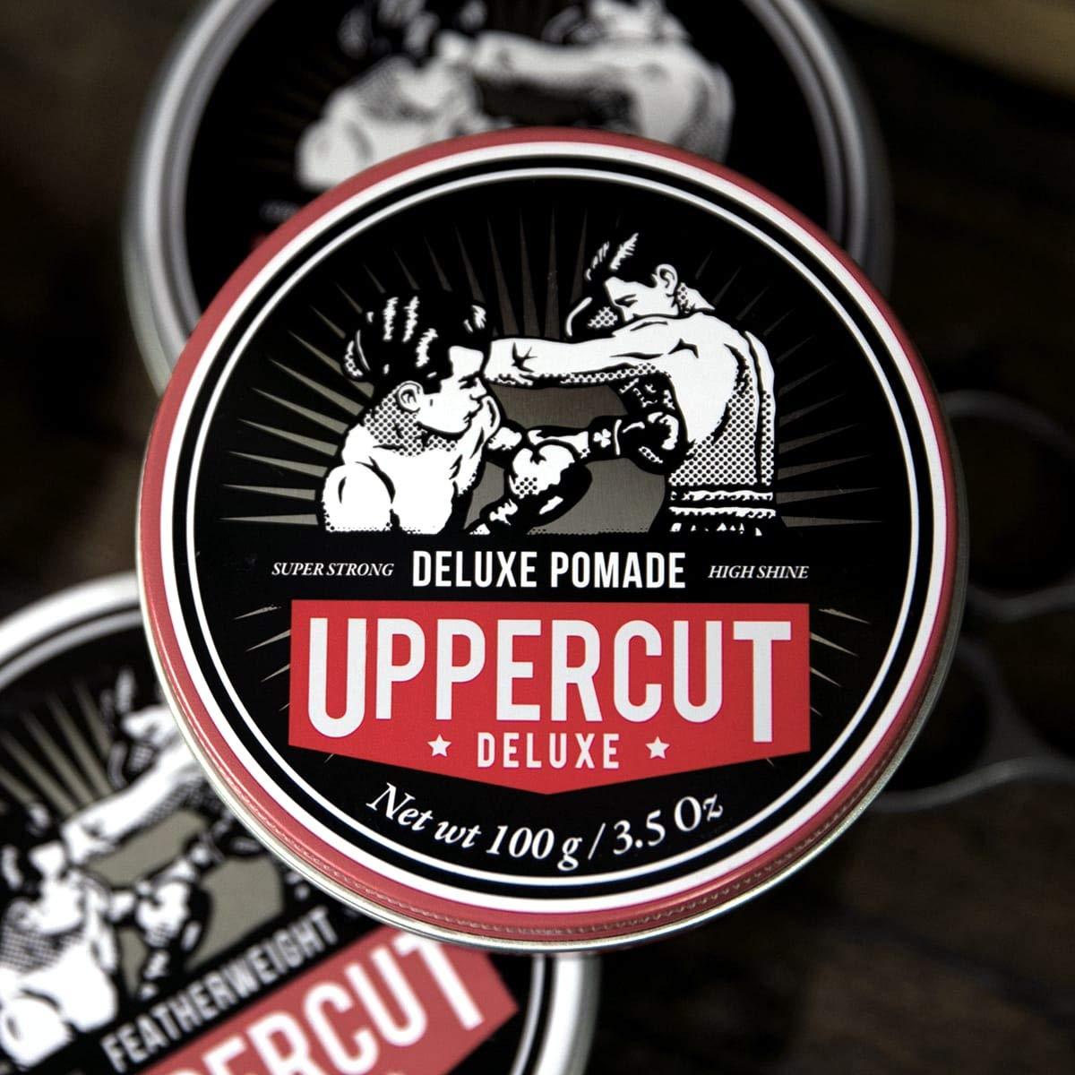 UPPERCUT DELUXE Uppercut Deluxe, Deluxe Pomade, Professional Water Based Pomade for Timeless and Classic Looks, Strong Hold and High Shine 2 x 100g