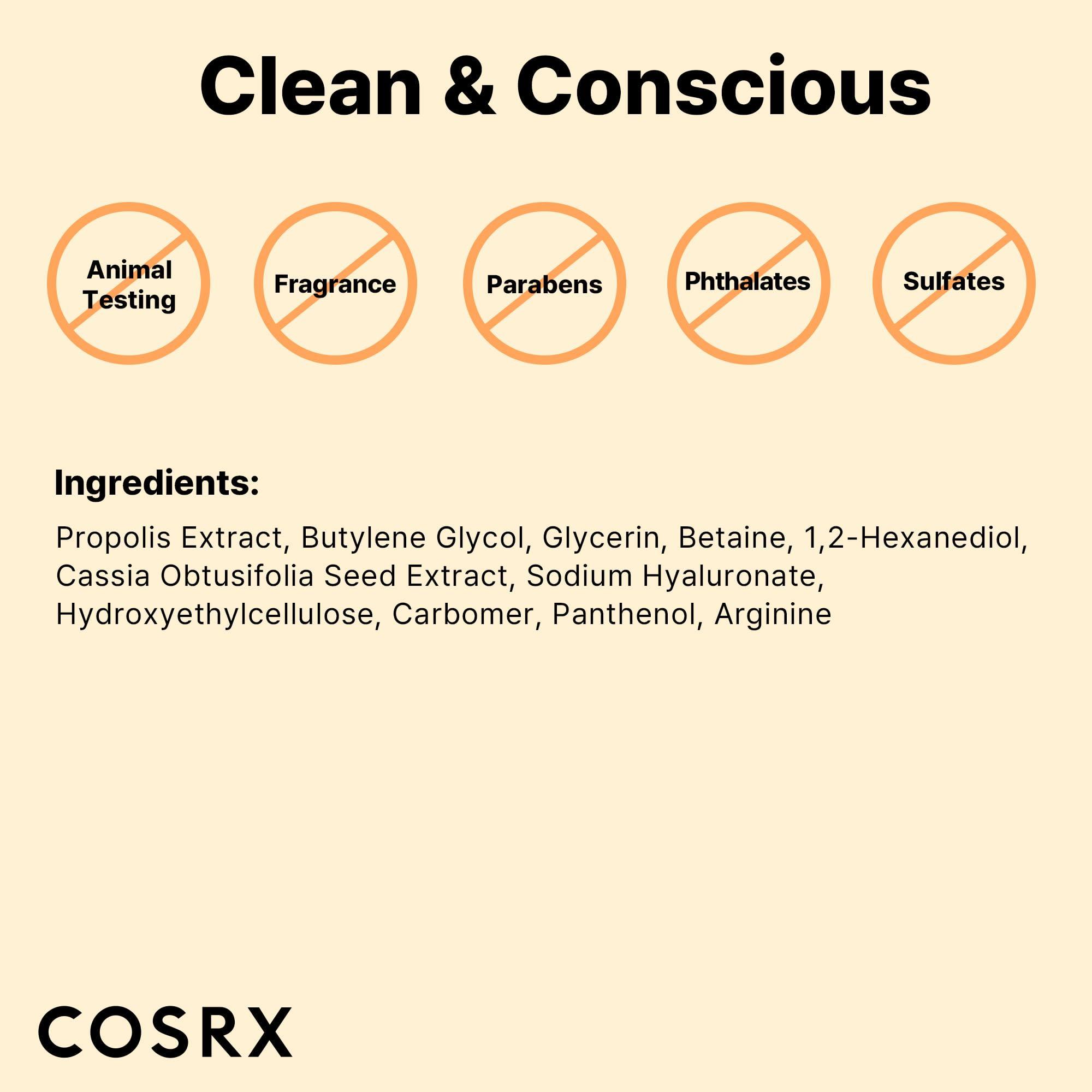 COSRX COSRX Propolis Ampoule, Glow Boosting Serum for Face with 73.5% Propolis Extract, 1.01fl.oz/30ml, Hydrating Essence for Sensitive Skin, Fine Lines, Uneven Skintone, Korean Skincare