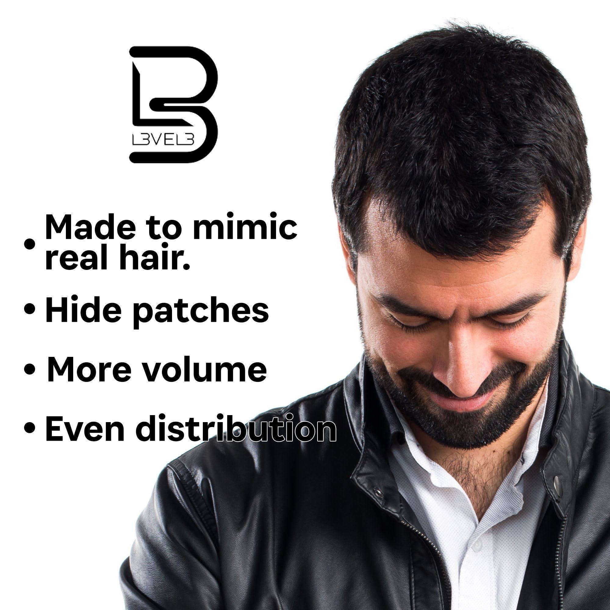 L3 L3 Level 3 Black Hair Fiber Spray - Covers Bald Spots & Thinning Hair - Instant Gray Coverage & Thicker Hair Appearance