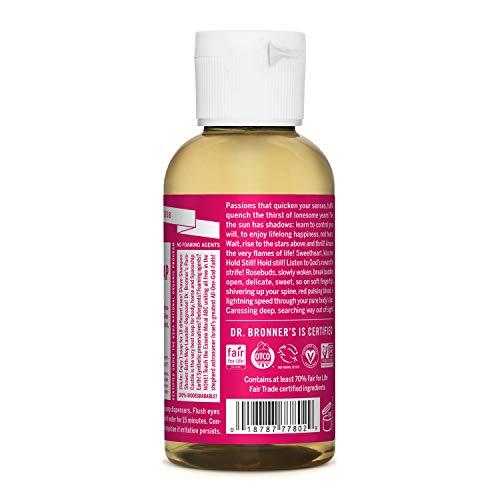 Dr. Bronner's Dr. Bronner’s - Pure-Castile Liquid Soap (Rose, 2 ounce) - Made with Organic Oils, 18-in-1 Uses: Face, Body, Hair, Laundry, Pets and Dishes, Concentrated, Vegan, Non-GMO