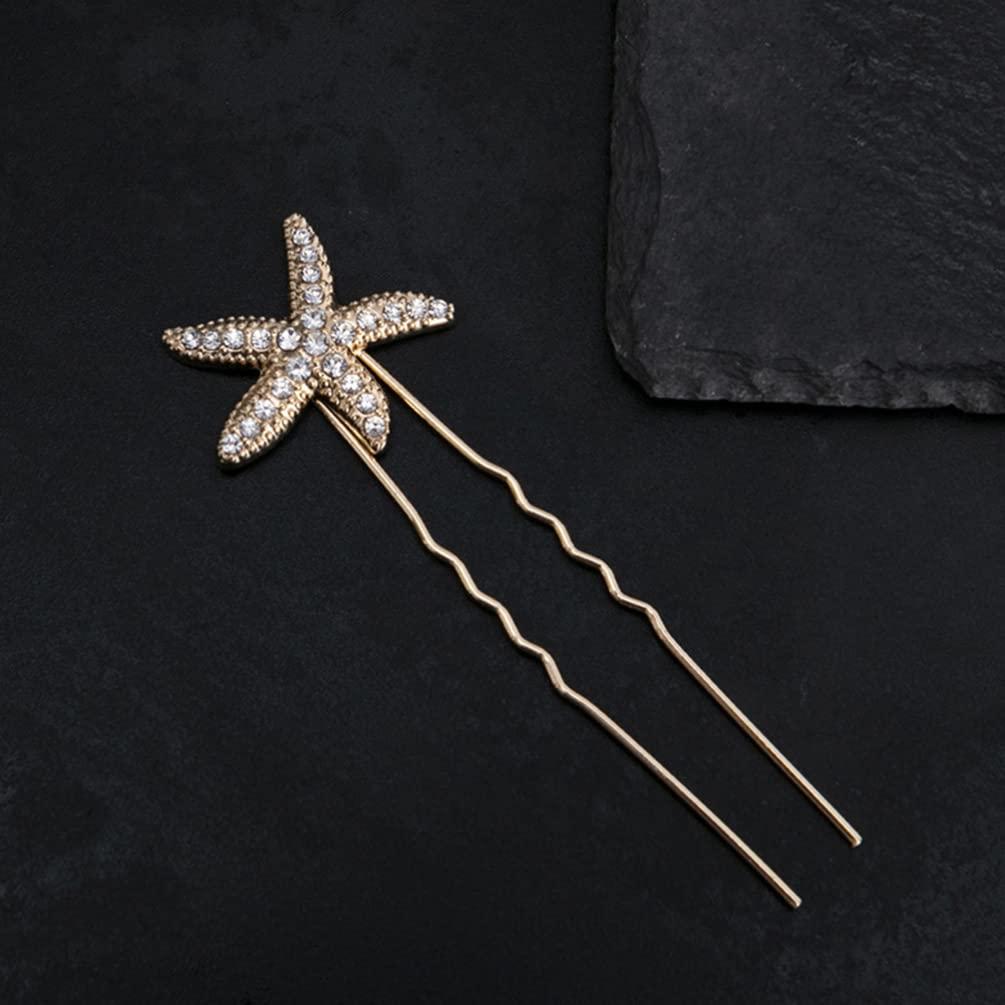 LALAFINA 4pcs Ocean Double Hairpin Wedding Hair Clips Star Clips Hair Pins for Wedding Hairstyles Hair Pin for Women Hair Accessories Wedding Headband Star Barrettes Hair Pins for Buns