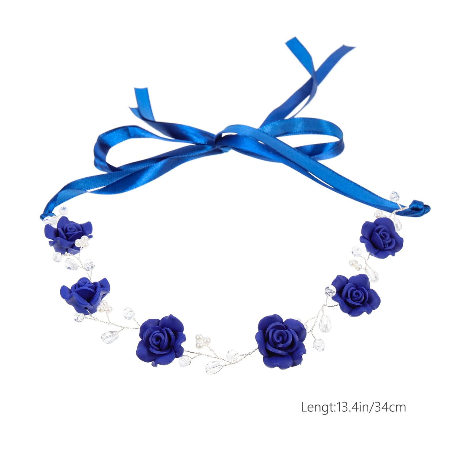 Beavorty Beavorty Blue Rhinestone Headband Yellow Headband Kids Shoelaces Wedding Headpieces Flower Headpiece Wedding Decor Wedding Hair Accessories Women\'s Vine Polymer Clay Girl