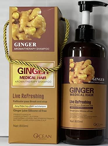 Generic GINGER MEDICAL HAIR SHAMPOO, Promotes Hair Strength & Thickness with increased volume & reducing breakage (800 ML) WITH HERBAL INGREDIENTS (Shampoo), 27.0 Fl Oz, 1