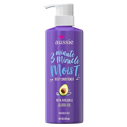 Aussie Aussie 3 Minute Miracle Moist Detangling Deep Conditioner Treatment with Avocado Oil, 16 fl oz, Paraben and Sulfate Free