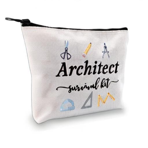 GJTIM GJTIM Architecture Gifts Architecture Student Gift Architect Survival Kit Zipper Pouch Funny Makeup Bag for Architects (Survival Kit Architect bag)