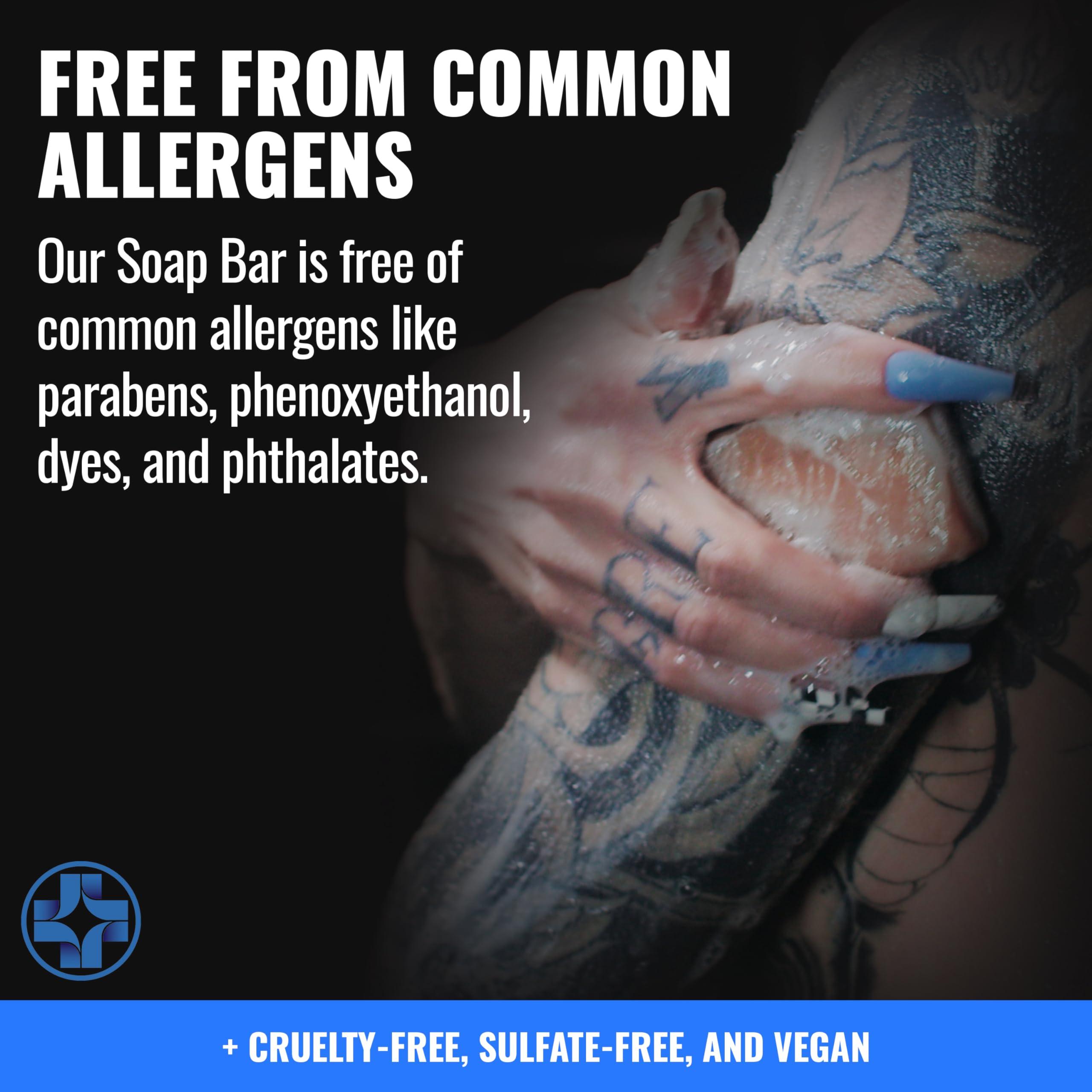 Saniderm Saniderm Face & Body Bar, Cleansing Soap with Citrus Scent (1 Bar) Hydrates and Heals Tattoos With Nourishing Sea Buckthorn Oil + Omega 7