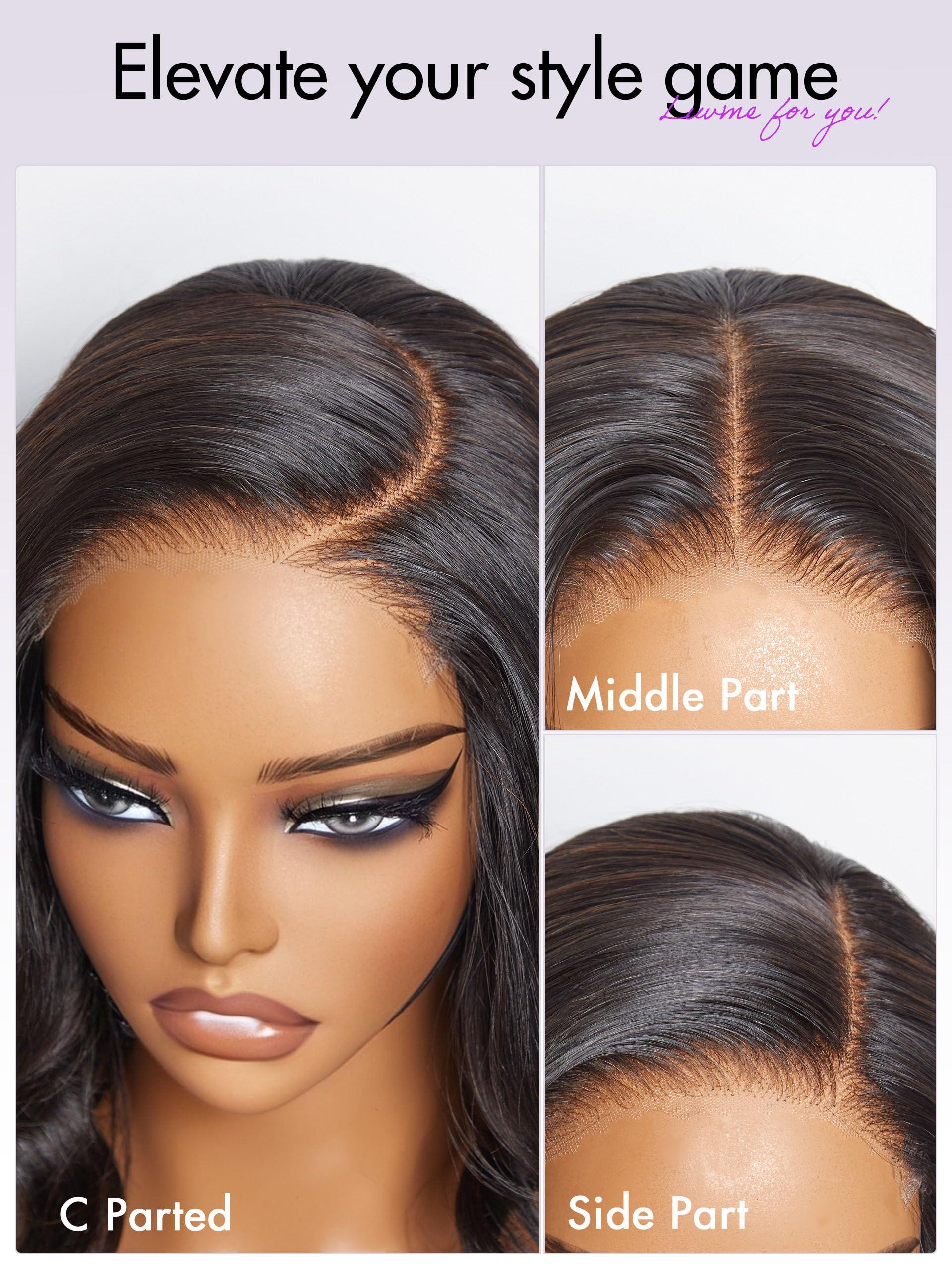 LUVME HAIR LUVME HAIR 16\" Gorgeous Loose Wave Lace Front Wigs Human Hair, Undetectable 5x5 HD Lace Closure Wigs Human Hair Bleached Knots Glueless Wigs Human Hair Pre Plucked Pre Cut 180 Density