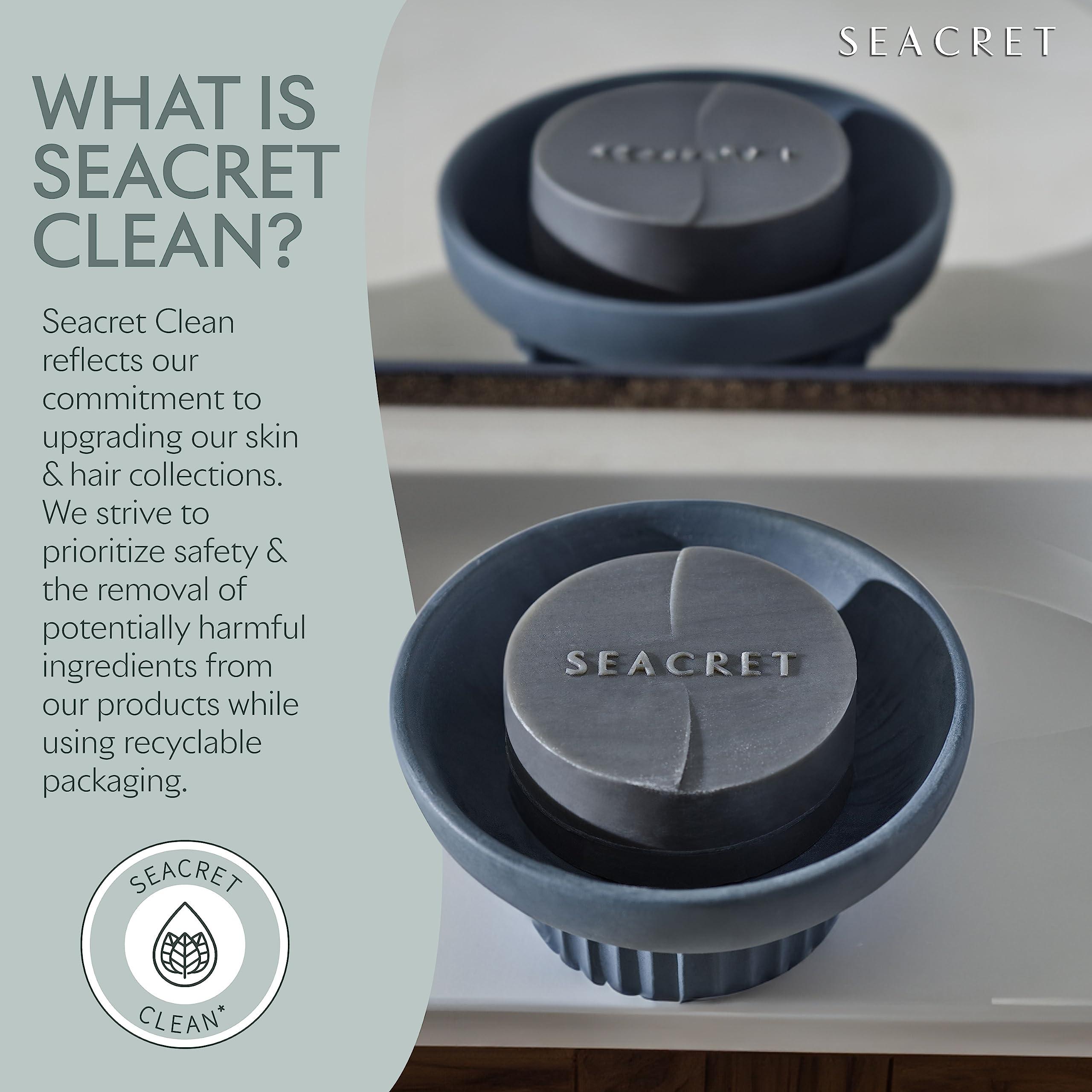 SEACRET SEACRET MUD SOAP BAR: All-Natural Black Mud Bar Soap, Enriched with Guinness Kernel Oil, Witch Hazel & Sea Salt for Cleaning, Exfoliating, Detoxifying Face & Body, Normal to Oily Skin, 4.4 Oz