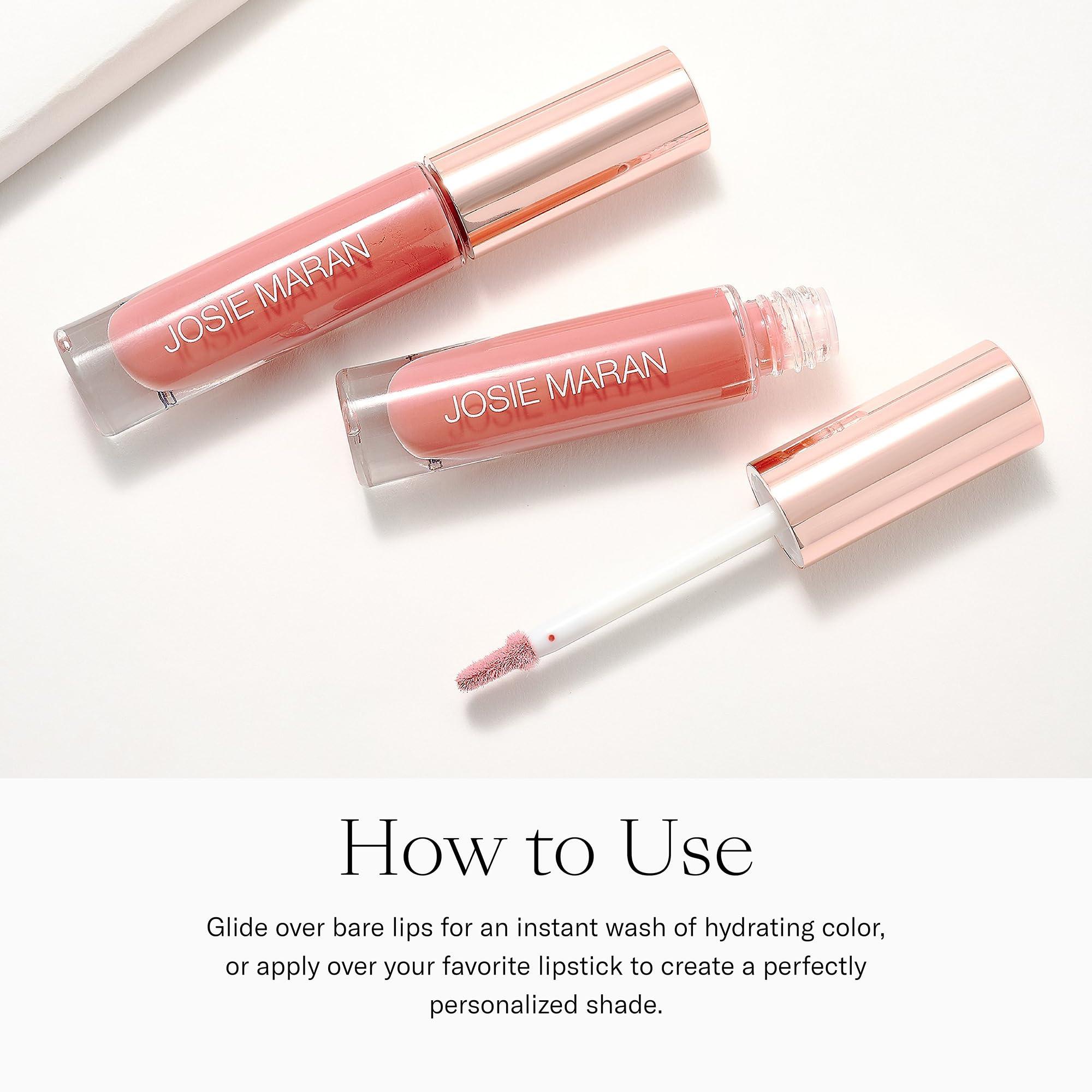Josie Maran Josie Maran Color Stick & Lip Gloss Makeup Set - Argan Oil-Based Makeup Balm for Lips, Cheeks & Eyes + Hyaluronic Acid Infused Plumping Lip Gloss (2 Piece Set)