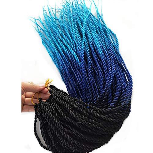 BBIDSW 1PC Dip Dye Blue Red Green Micro Senegalese Twist Braiding Hair Extensions Synthetic Crochet Pre-Loop Hair T1B/Green 18inches