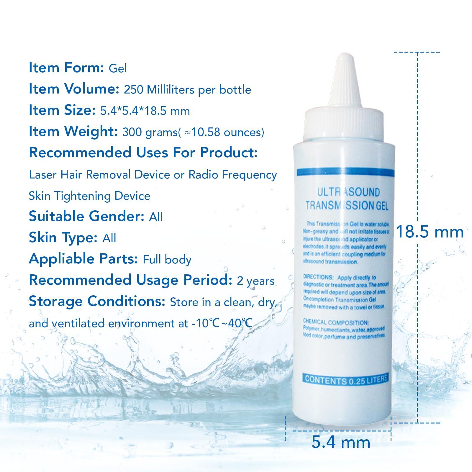 ViQure Cooling Gel for Laser Hair Removal Device and Radio Frequency Facial Body Skin Care Machine for Women and Men