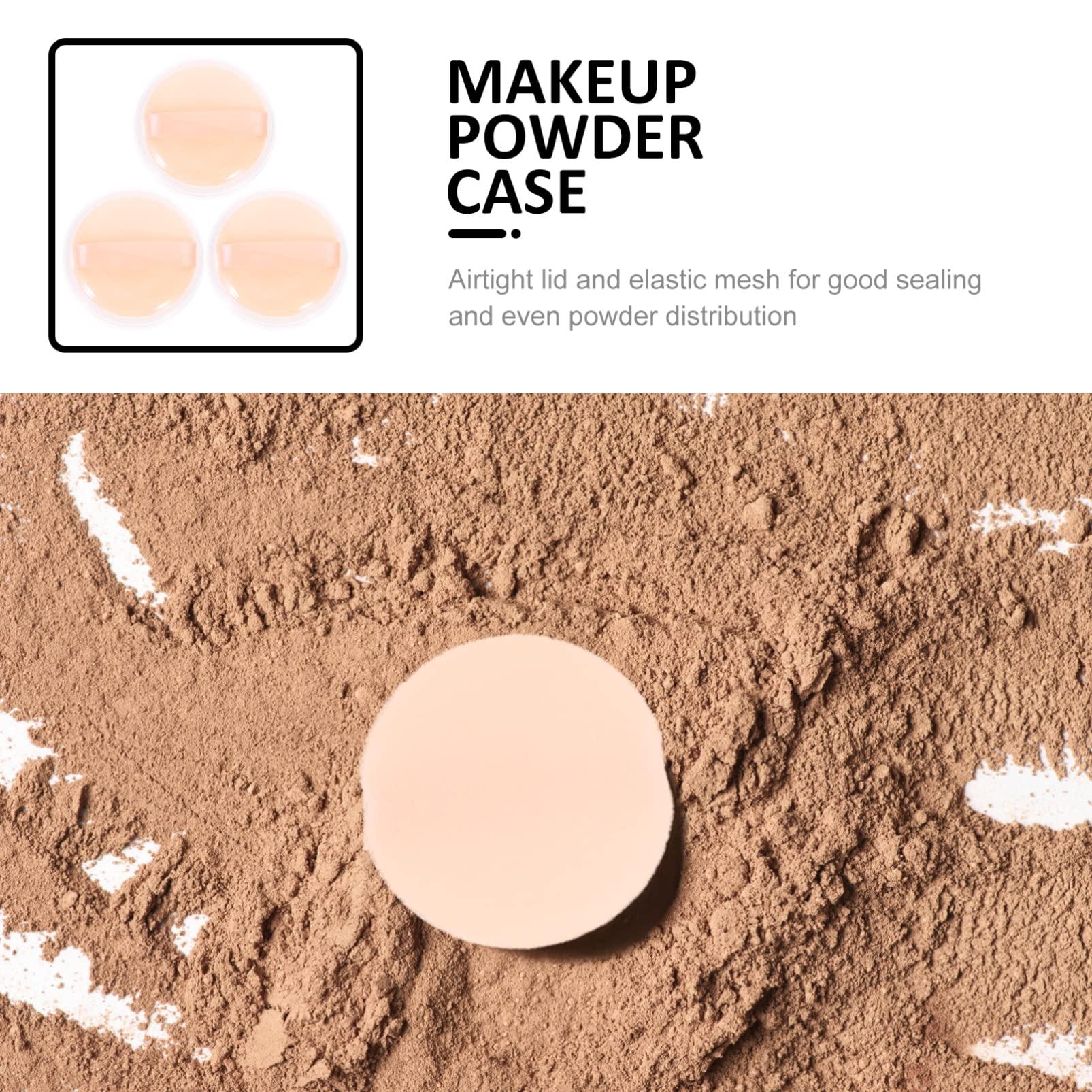 Beavorty Beavorty Kawaii Makeup Korean Makeup Korean Makeup Loose Compact Box: 3 Sets of Empty Loose Container Refillable Make-up Holder Case with Puff for Diy Makeup Setting Powder Setting Powder