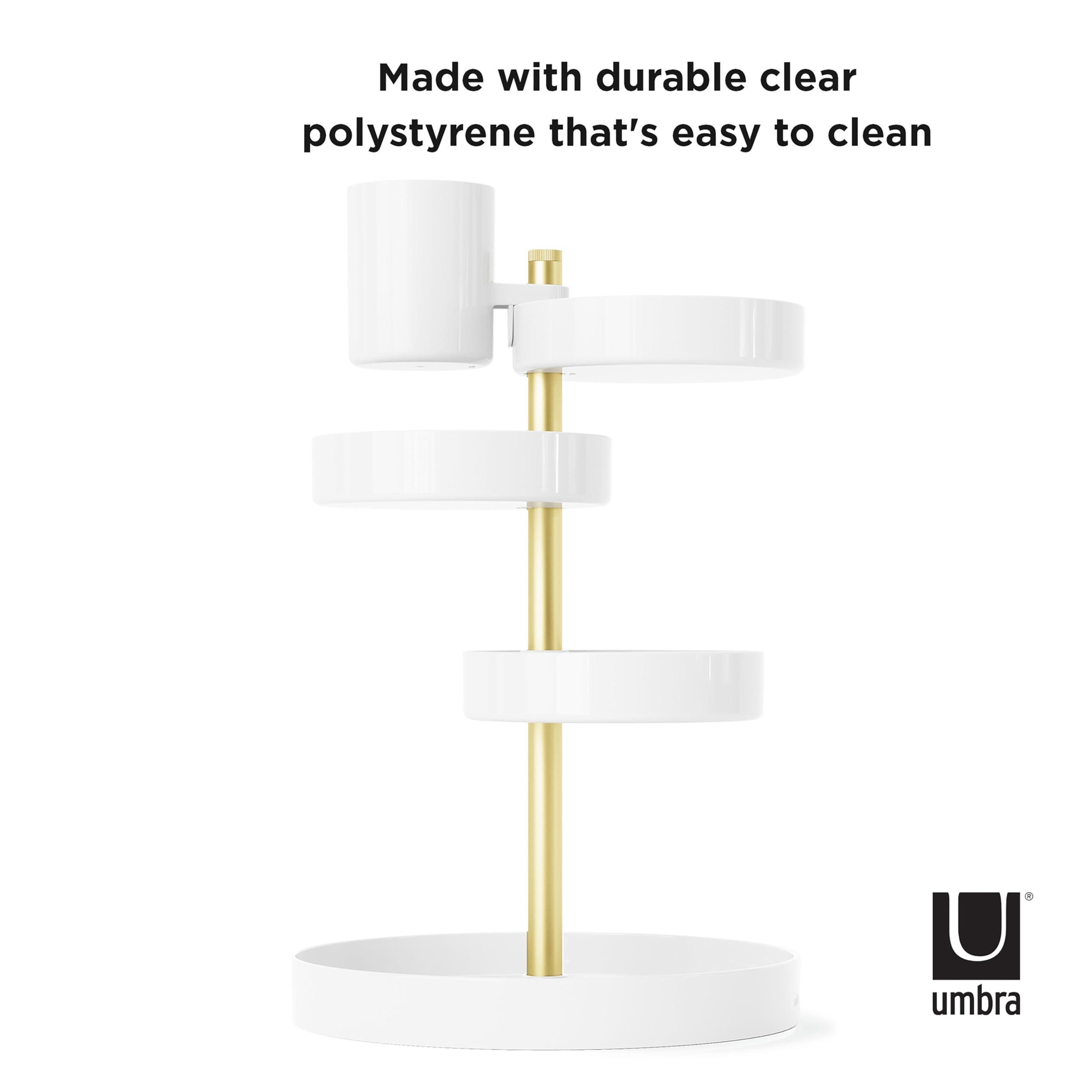 Umbra Umbra Pirouette Cosmetic Organizer, White/Brass