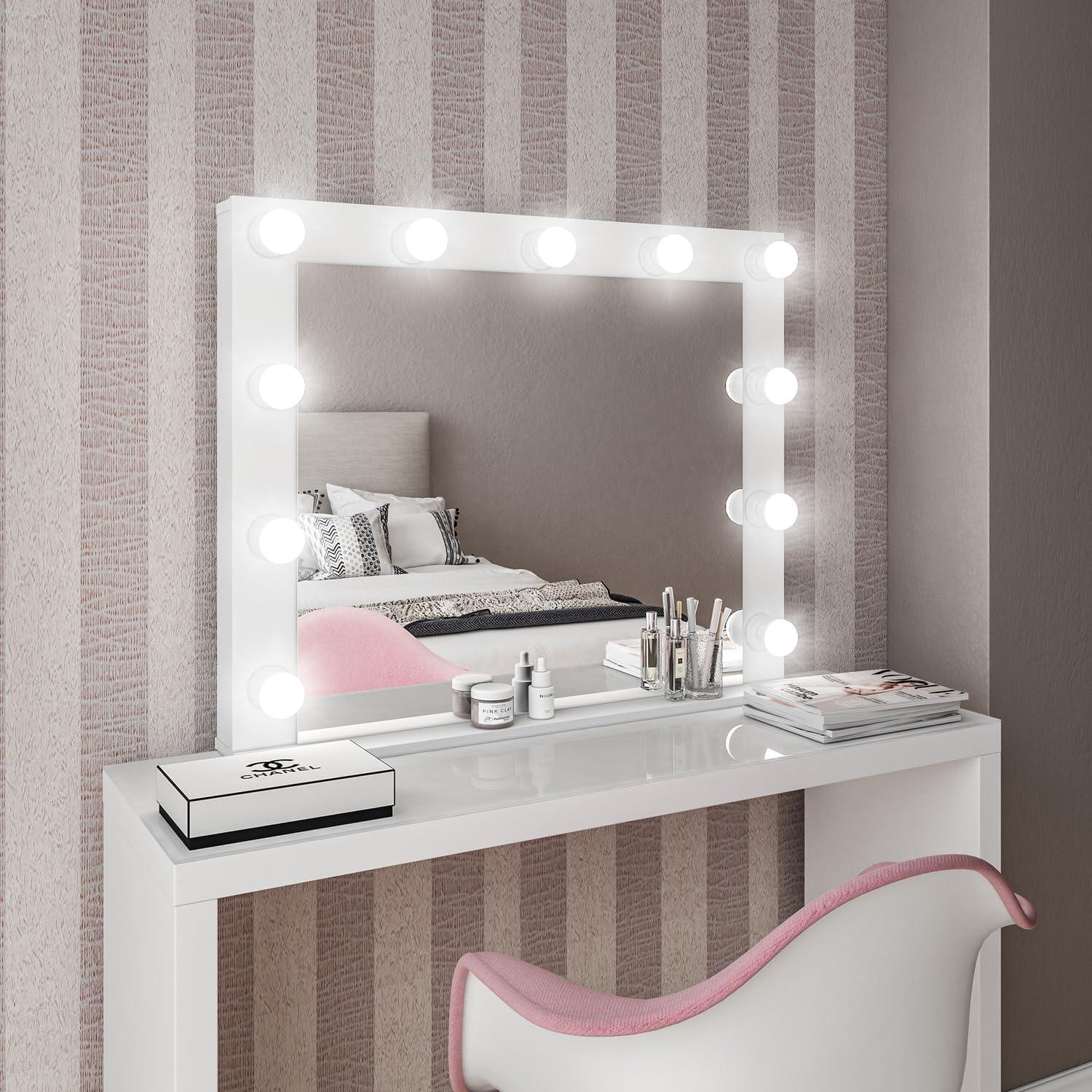 Boahaus Boahaus Sivas Lighted Vanity Mirror - White Makeup Mirror with Lights & HD Imaging for Natural Application