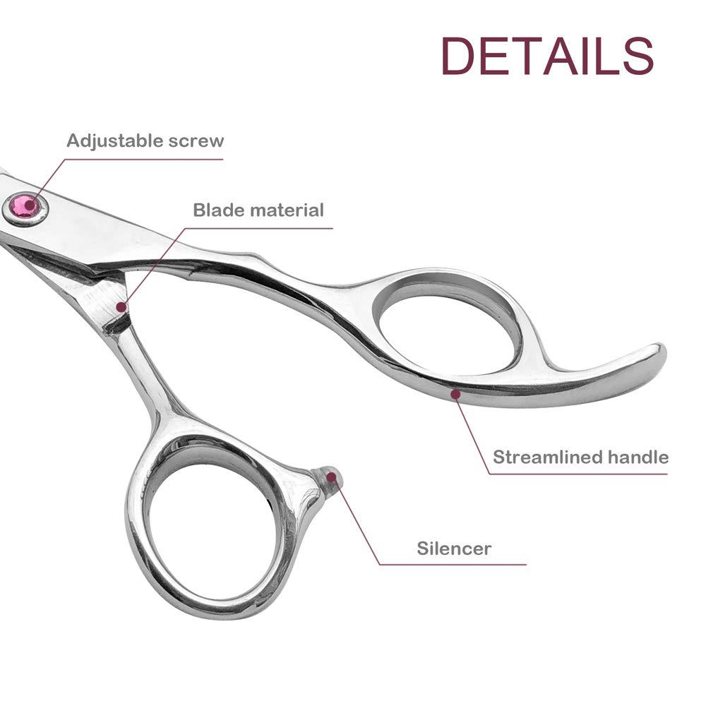 Lplpgg Hair Cutting Scissors Set Professional Kids/Women/Men 6.5 inch Saftey Round Head Hair cut Scissors Kit with Cutting Scissors Thinning Scissors Hairdressing Shears Set for Barber Salon ?red?