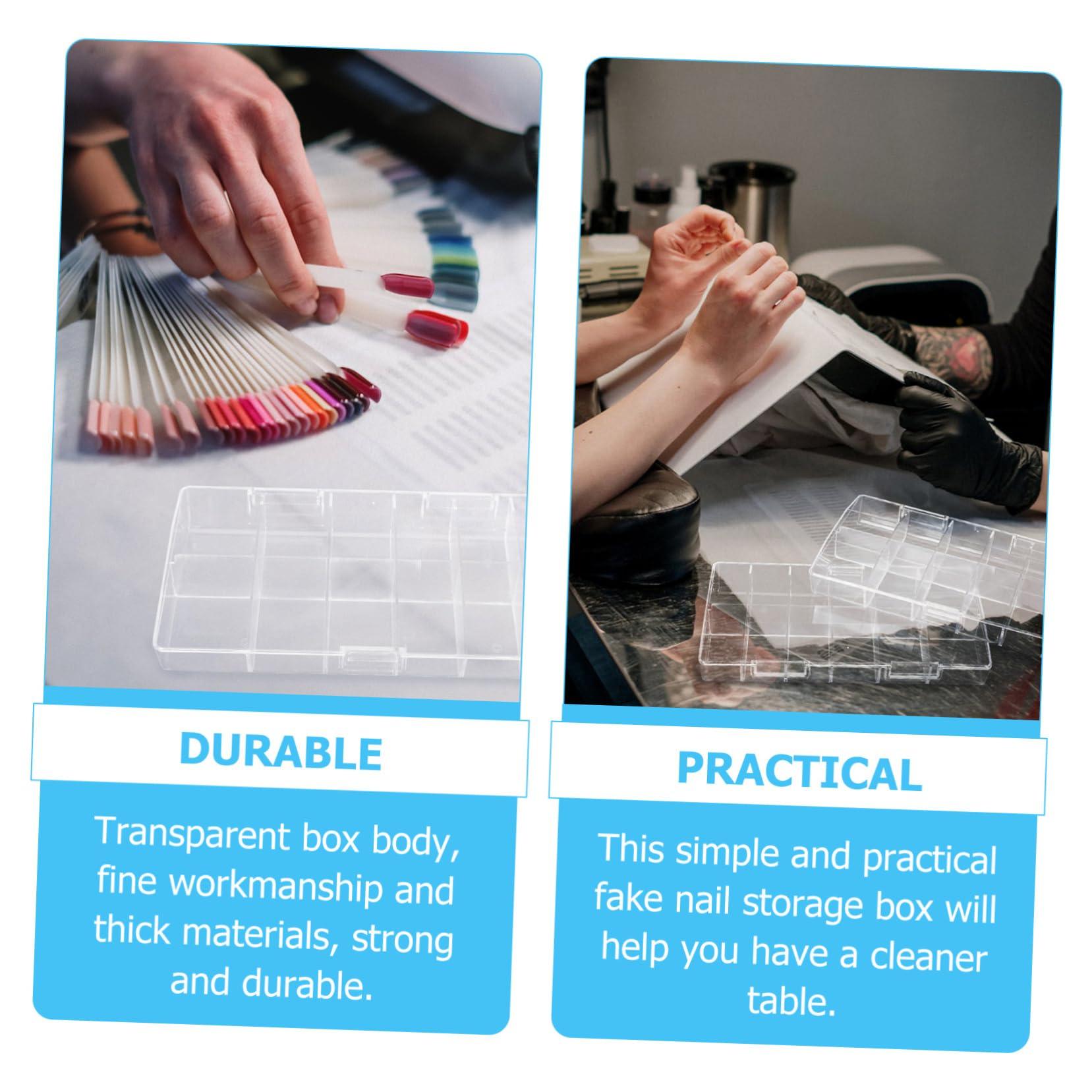 Mikinona Mikinona Pcs Nail Boxes for Press Ons Fake Nails Tech Case Organizer Pp Material Storage Box for Art