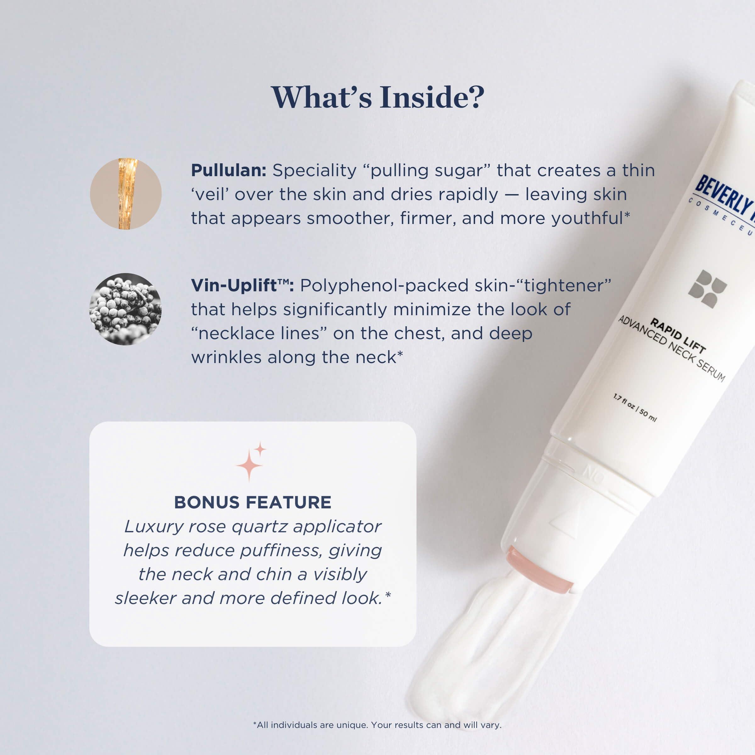 Beverly Hills MD Beverly Hills MD Rapid-Lift Advanced Neck Serum- Reduce Wrinkles & Tone Skin- Anti-Aging Formula for Lifting and Smoothing Sagging Skin on Neck, Chin, & Chest w/Polyphenols- Refreshing Floral Scent