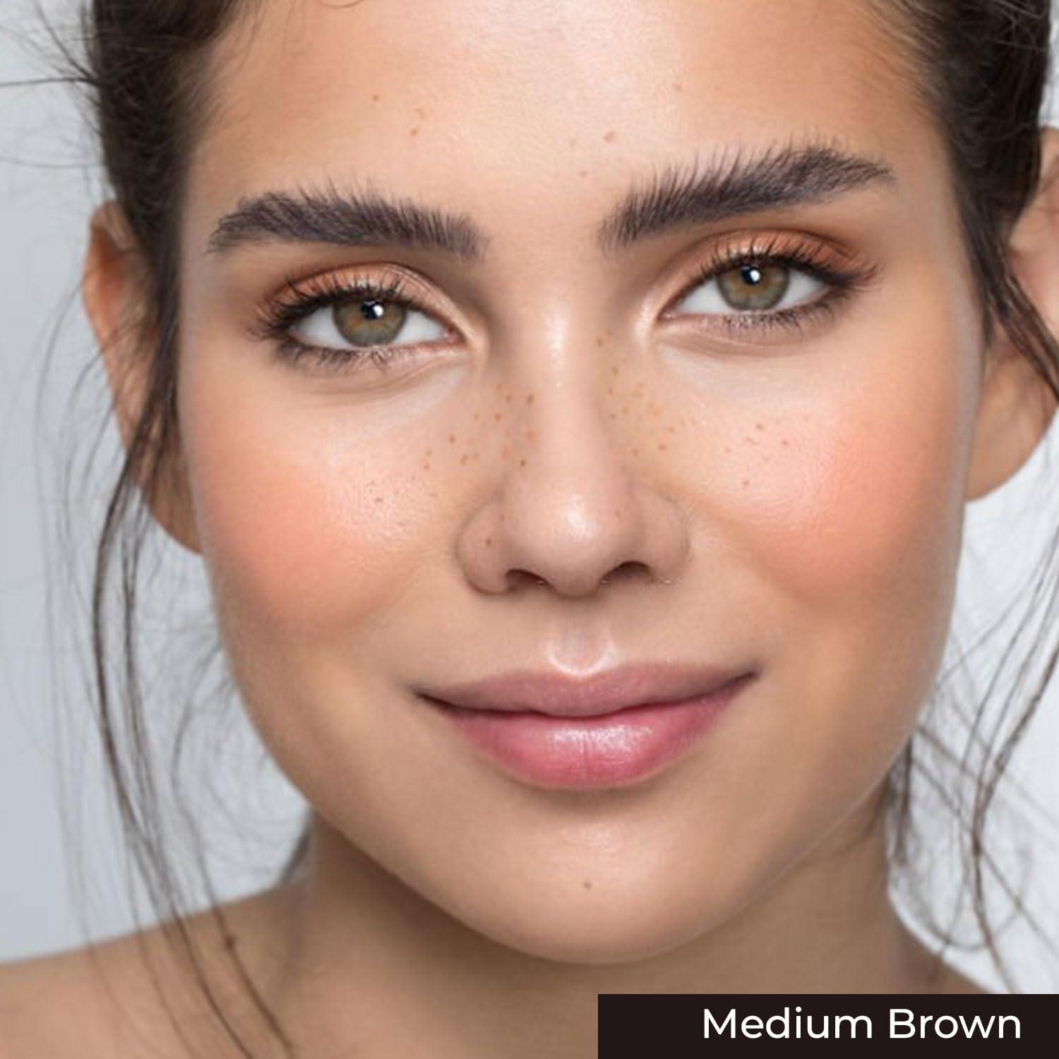 Menela MENELA Eyebrow Henna Tint - Medium Brown Henna Brow Dye with Bamboo Extract for Enhanced, Natural-Looking Brows - 2.5g Henna Powder & 15ml Fixer - Eyebrow Tint Kit