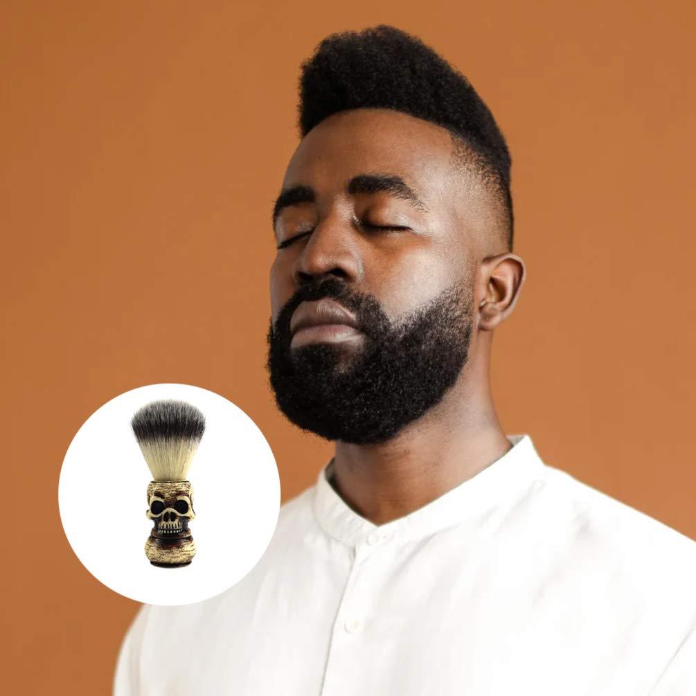 Beaupretty Beaupretty Skull Head Pattern Beard Brush Grooming Kit for Men Shaving Brush Facial Cleaning Tool